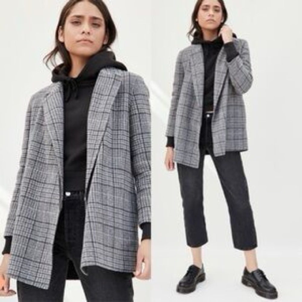 Theory Clairene plaid double-face wool-cashmere jacket